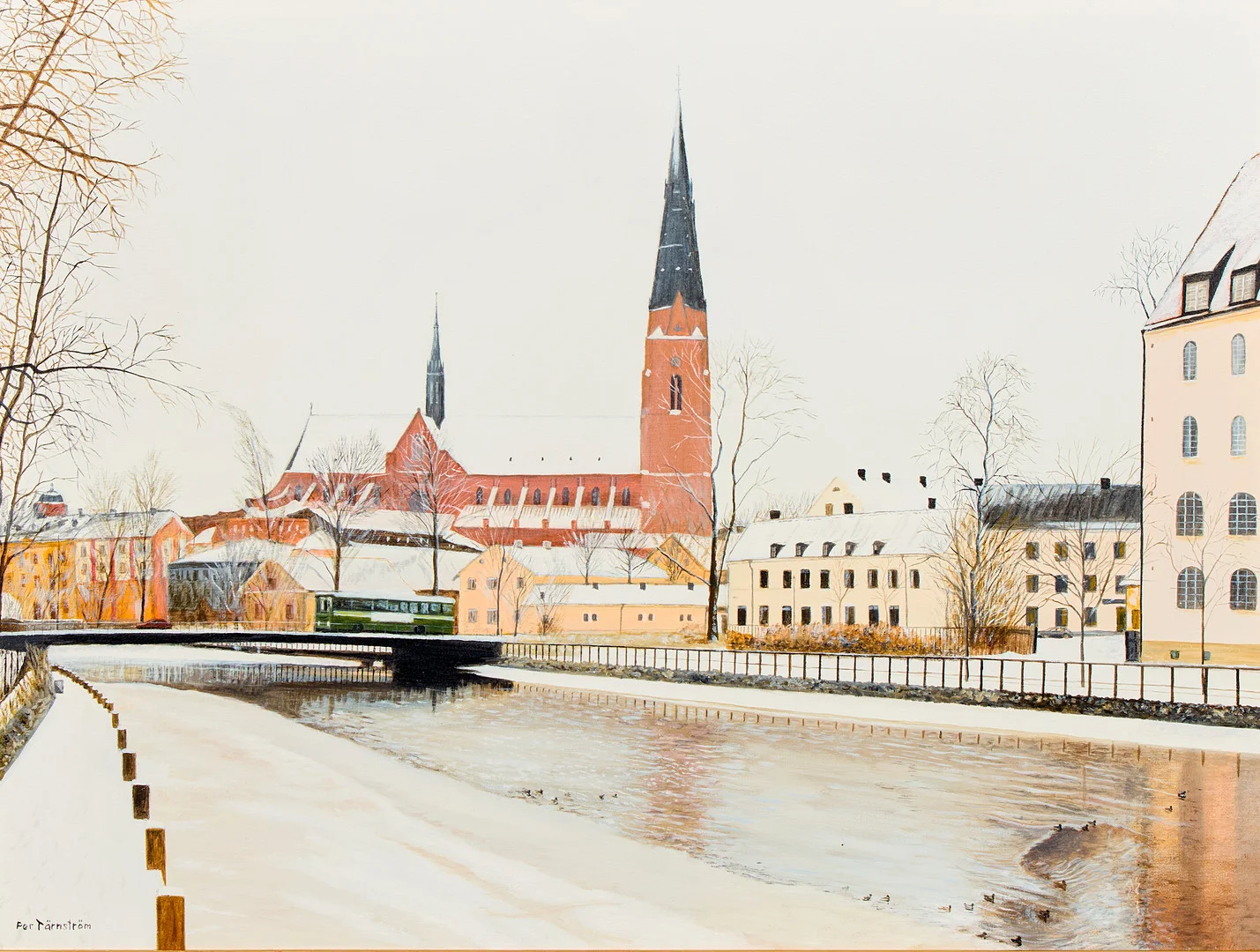 PER TÄRNSTRÖM. "Utsikt från Järnbron Uppsala". — Paintings — Uppsala Auktionskammare