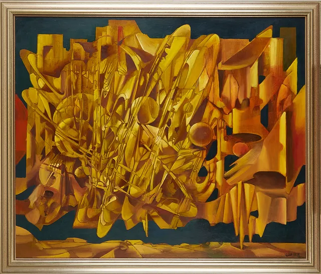 BERTIL GADÖ (1916-2014). "Orions födelse II", signerad och daterad Gadö -85, olja på duk.