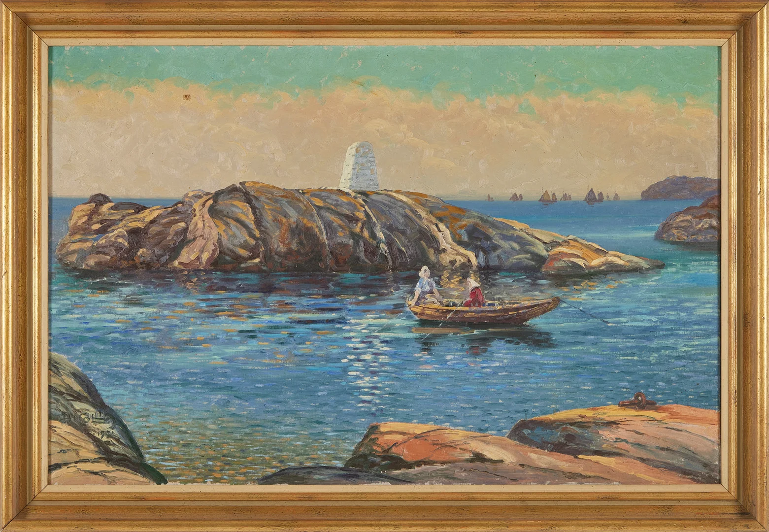 ALFRED COLLIN. Skärgårdsmotiv, olja på duk, signerad, daterad 1921. — Paintings — Stockholms Auktionsverk Magasin 5