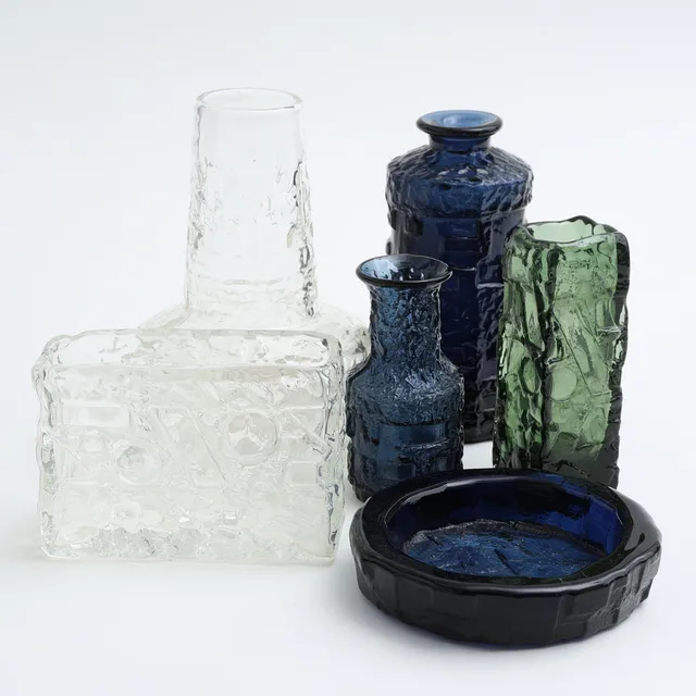 GÖTE AUGUSTSSON. Glasföremål, 6 st, Ruda Glasbruk.