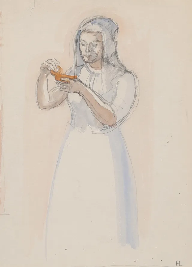 HILDING LINNQVIST. AKVARELL, signerad.