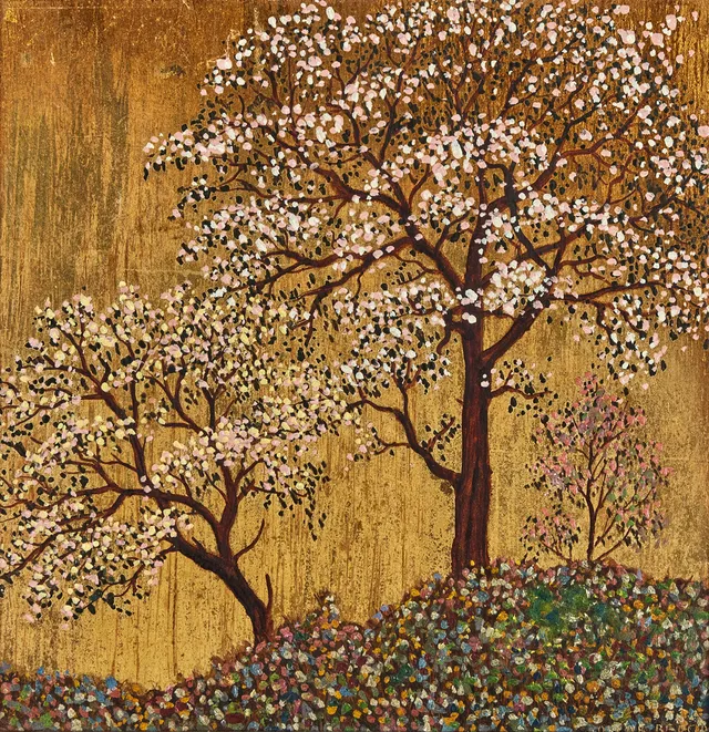 OSKAR BERGMAN. Blommande träd.