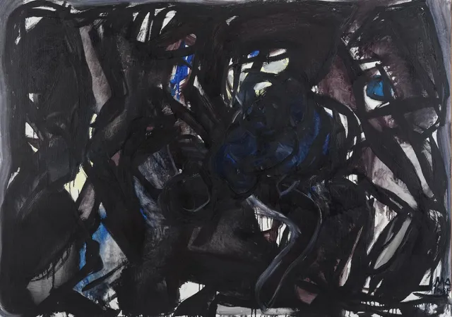 Untitled. Signed MA 85 and on the reverse. Oil on canvas. 114×162 cm.