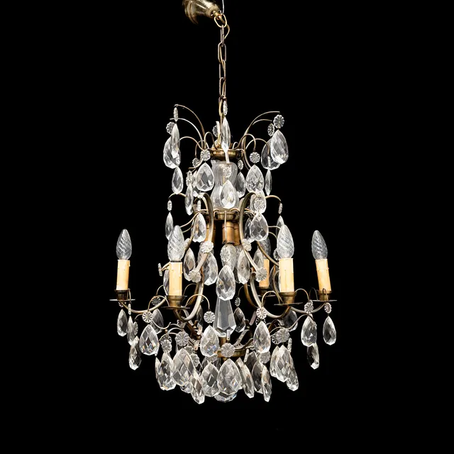 LJUSKRONA, rokokostil, 1900-tal. Höjd ca 66 cm.
