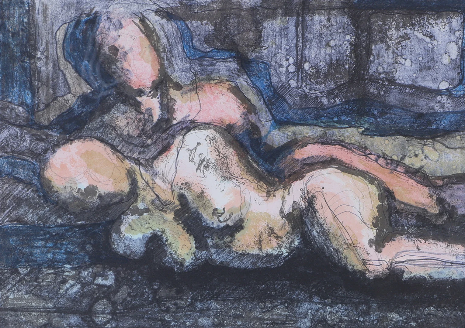 ANETTE ENGLUND. "Sommarnatt", färglitografi, signerad. — Engravings & Prints — Helsingborgs Auktionskammare