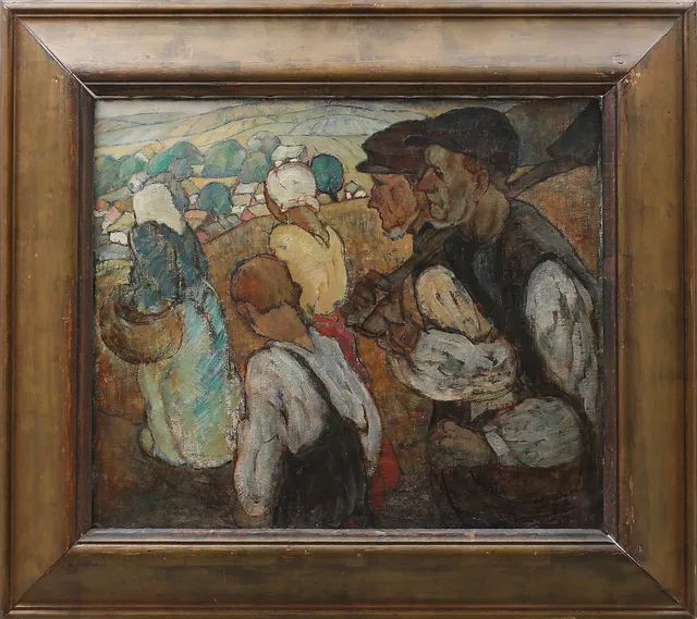GOTTFRID OLSSON. På väg till åkern, Kåseberga, olja på duk, signerad och daterad 1920.
