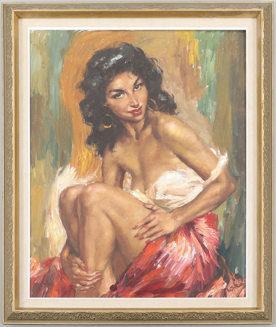 CHARLES ROKA. Olja på duk, signerad, kvinnlig modell. — Paintings — Södermanlands Auktionsverk