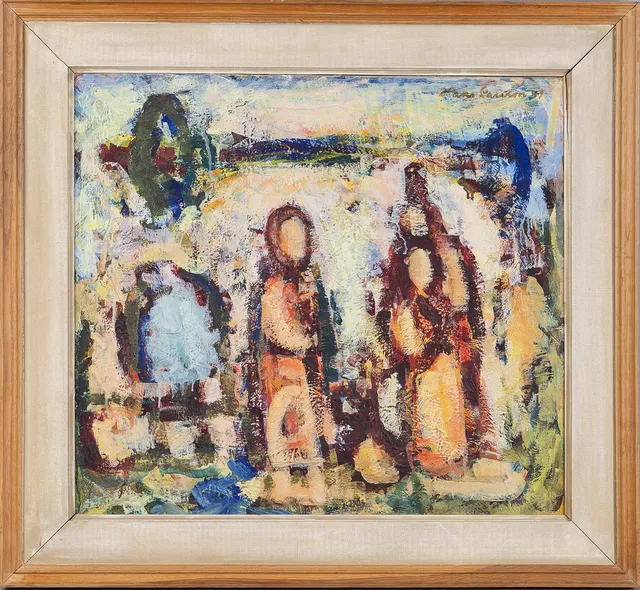 HANS LARSSON. Bibliska figurer, olja på duk.
