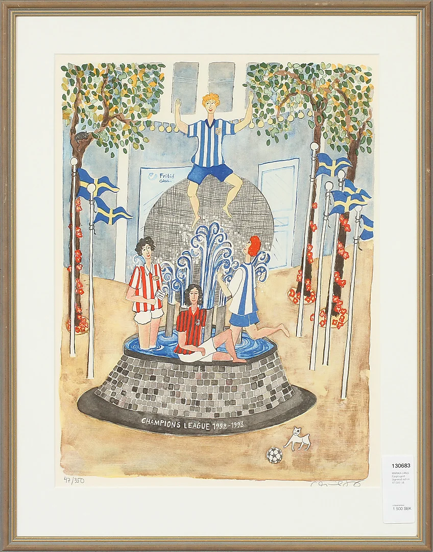 MARIKA LANG. Färglitografi. Signerad och nr 47/350. — Engravings & Prints — Göteborgs Auktionsverk