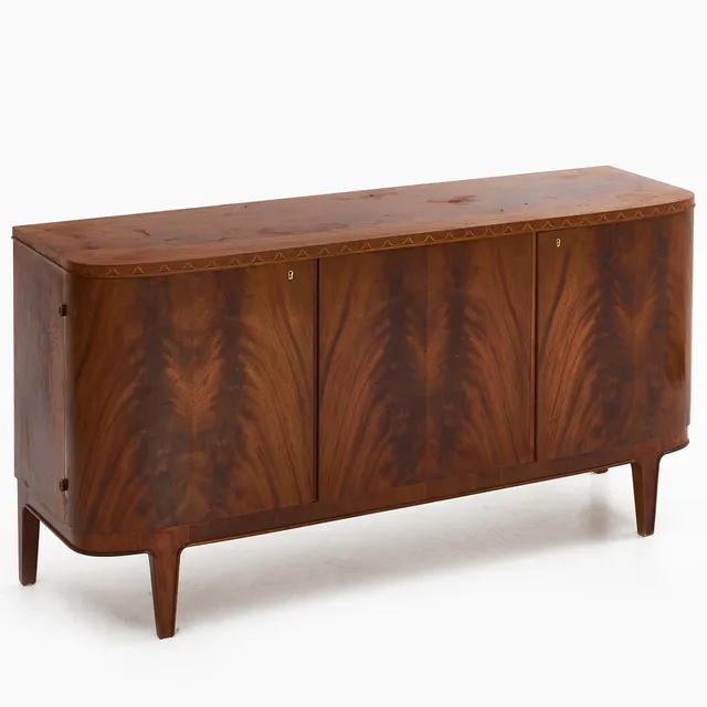 SIDEBOARD, mahognyfanér, intarsiadekor, 1940-tal. Swedish Modern.