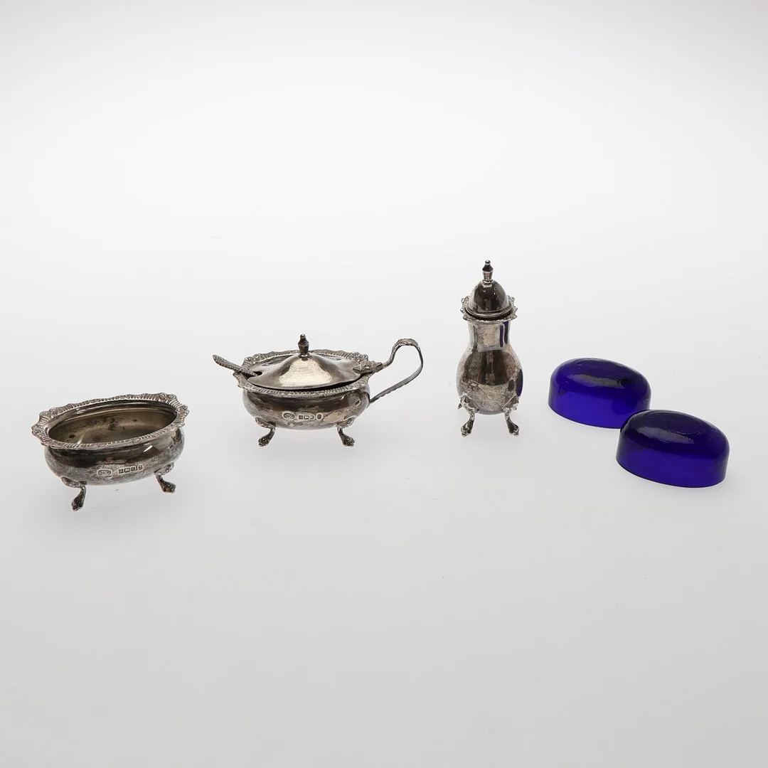 SILVER 4 PIECE CRUET SET. — Silver — Young's Auctions