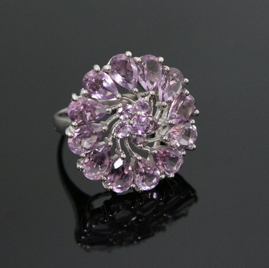 Ring mit Amethyst, 925er Silber. — Rings — Stockholms Auktionsverk Düsseldorf/Neuss