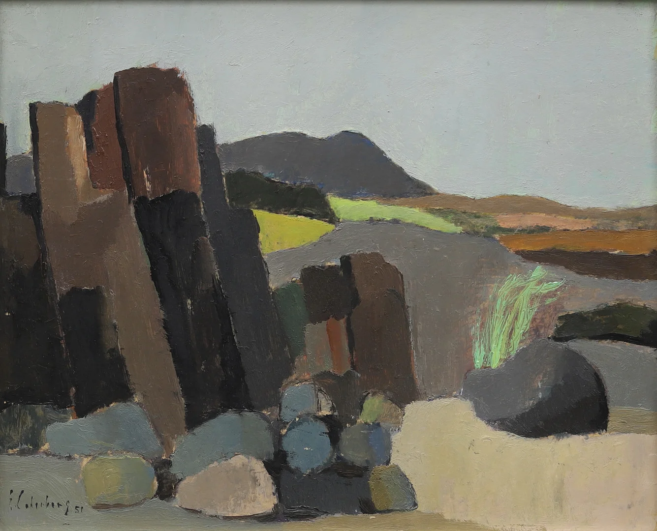 ERIC CEDERBERG. Landskap, olja på pannå, signerad och daterad -51. — Paintings — Garpenhus Auktioner