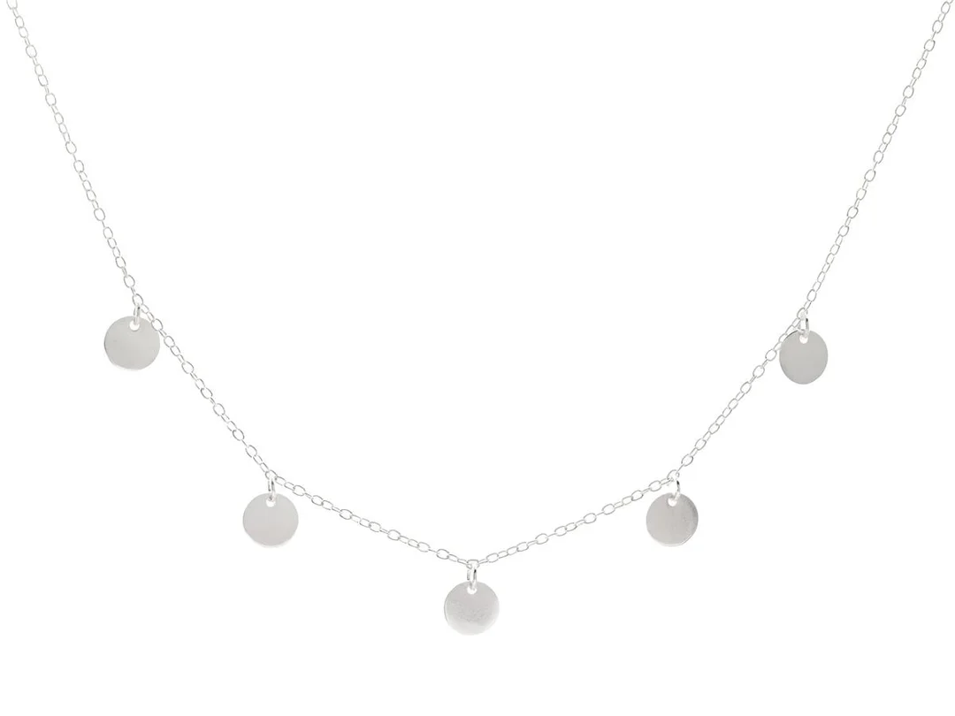 COLLIER, sterlingsilver, runda plattor, längd 36 - 39 cm, vikt ca 1,5 g. — Smycken/Collier — Kaplans