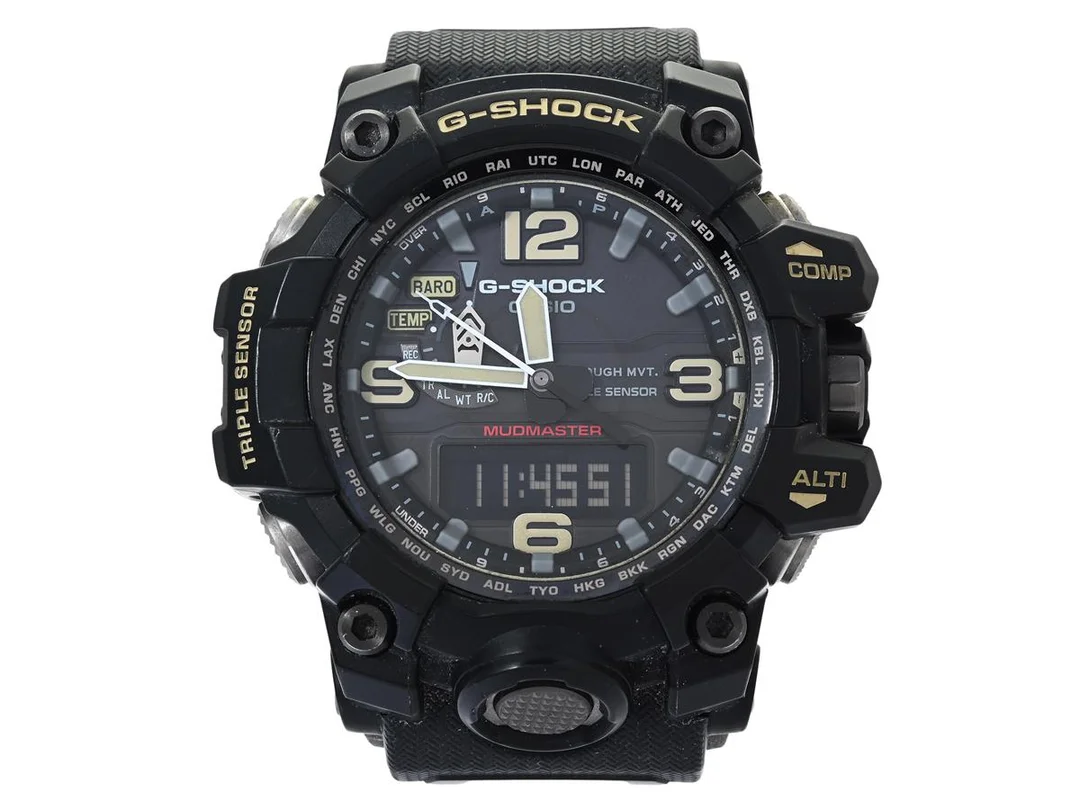 CASIO, G-SHOCK, Mudmaster, Ref nr. GWG-1000-1A, herrur, 57 mm, plast, quartz (Tough Solar), digital/analog, alarm, kalender, batteriindikator, originalarmband, ca 2020. — Klockor/Casio — Kaplans