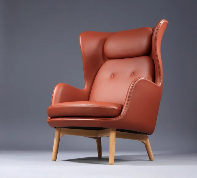 Jaime Hayon for Fritz Hansen. 'Ro' lounge chair, model JH1, cognac-coloured leather. Certificate