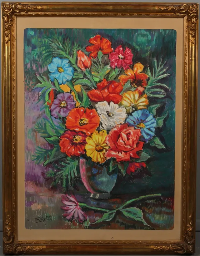 TORE RANGSTEDT. Blomsterstilleben, pastell, signerad och daterad -79.