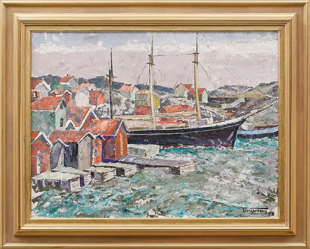 TORSTEN TORSTENSSON. "Blåsig sommardag, Orust", olja på upplistrad duk, signerad och daterad -38.