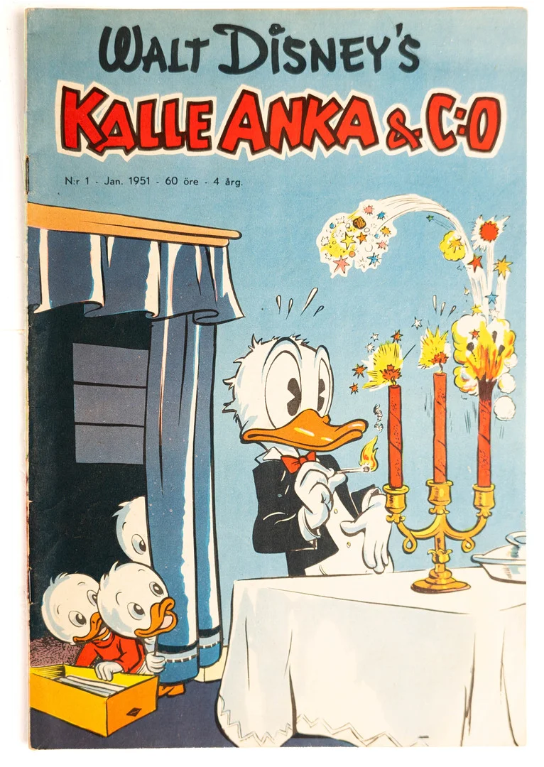 WALT DISNEY. SERIETIDNING, Kalle Anka & C:O, nr 1, 1951. — Comics — Norrlands Auktionsverk