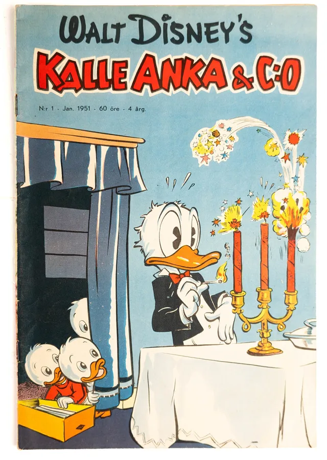 WALT DISNEY. SERIETIDNING, Kalle Anka & C:O, nr 1, 1951.