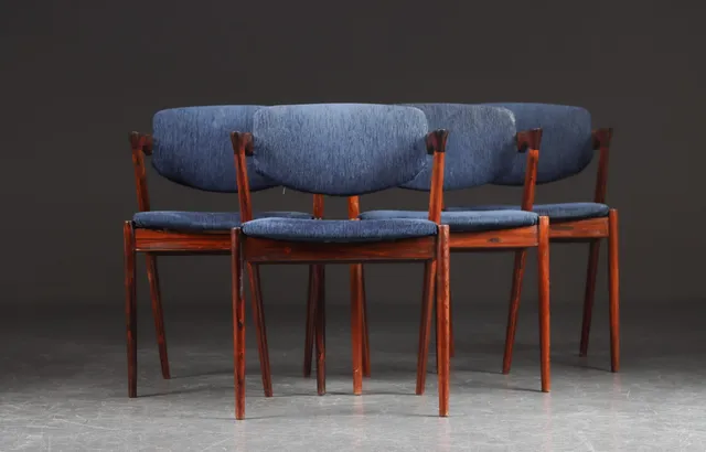 Kai Kristiansen for Schou Andersen Møbelfabrik. Set of four rosewood armchairs, model '42' (4)