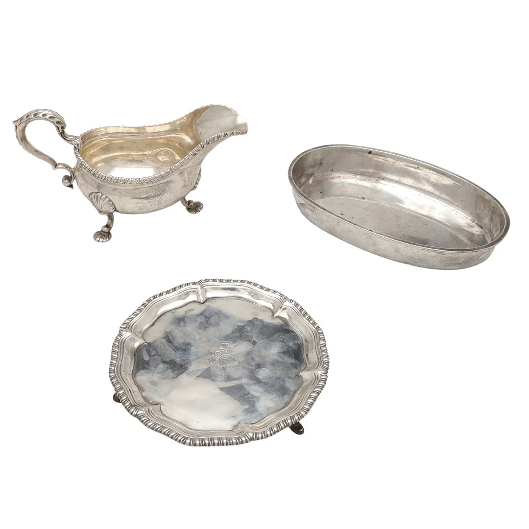 A GEORGE III SILVER SAUCE BOAT. — Silver — Lawrences Auctioneers
