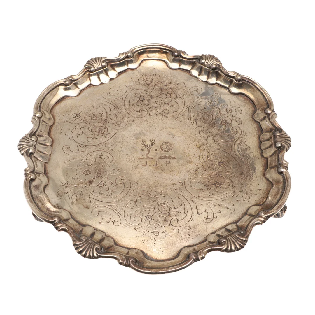 A GEORGE II SILVER SALVER. — Silver — Lawrences Auctioneers
