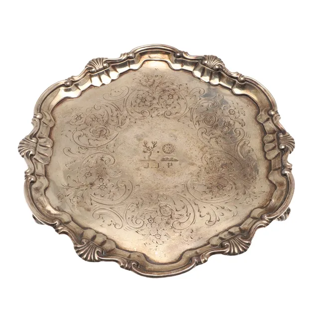 A GEORGE II SILVER SALVER.
