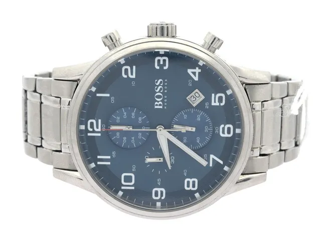 Hugo Boss armbandsur modell:HB 244.1.14.2785 snr:5.677.3669, Ø44mm, quartz, chronograf 5ATM med stållänk och viklås med extra länkar i originalbox.