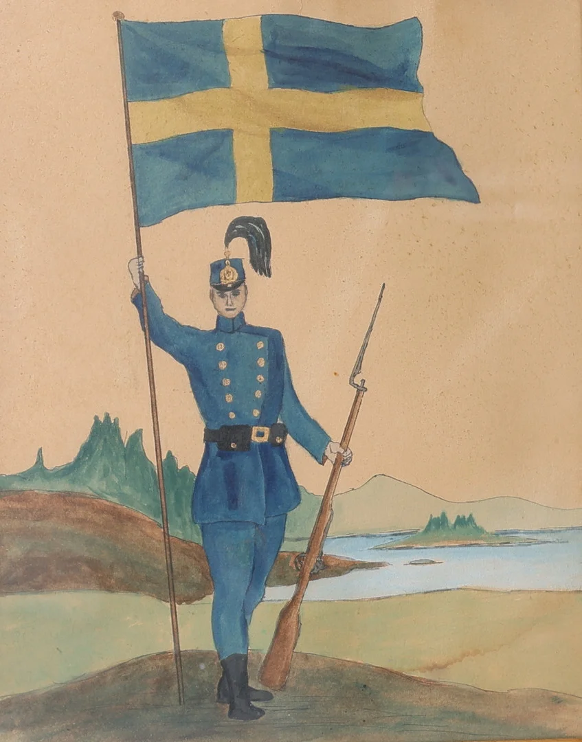 OIDENTIFIERAD KONSTNÄR. blandteknik på paper, signerad N. Nylén & daterad 1920 a tergo. — Paintings — Gomér & Andersson Nyköping