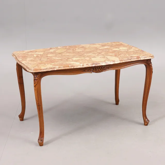 SOFFBORD med stenskiva, rokokostil, 1900-talets andra hälft.