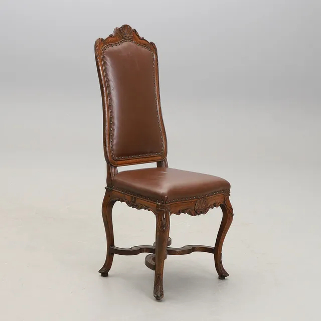STOL, senbarock, Märkt KE med krona. Kongelig Ejedom, 1740-tal.