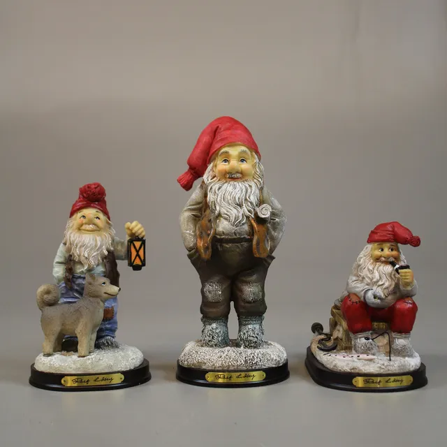 ROLF LIDBERG. FIGURINER, 3 st Tomtar. Begränsad utgåva.