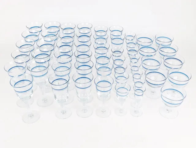 Ole Winther for Holmegaard: Blue bell glass set (53)