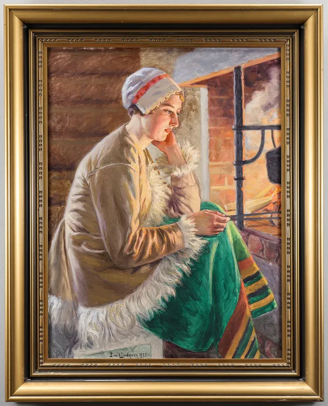 EMIL LINDGREN. Olja på duk, signerad.
