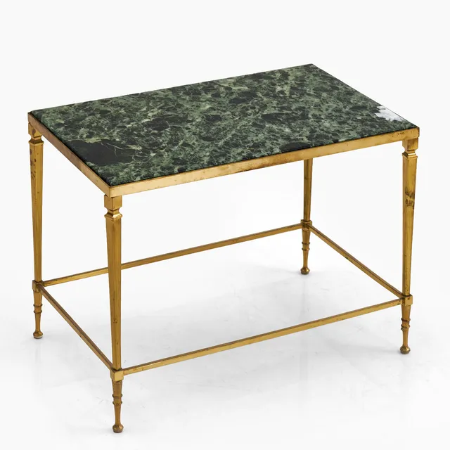 SIDOBORD, mässing, stenskiva, 1970-tal.