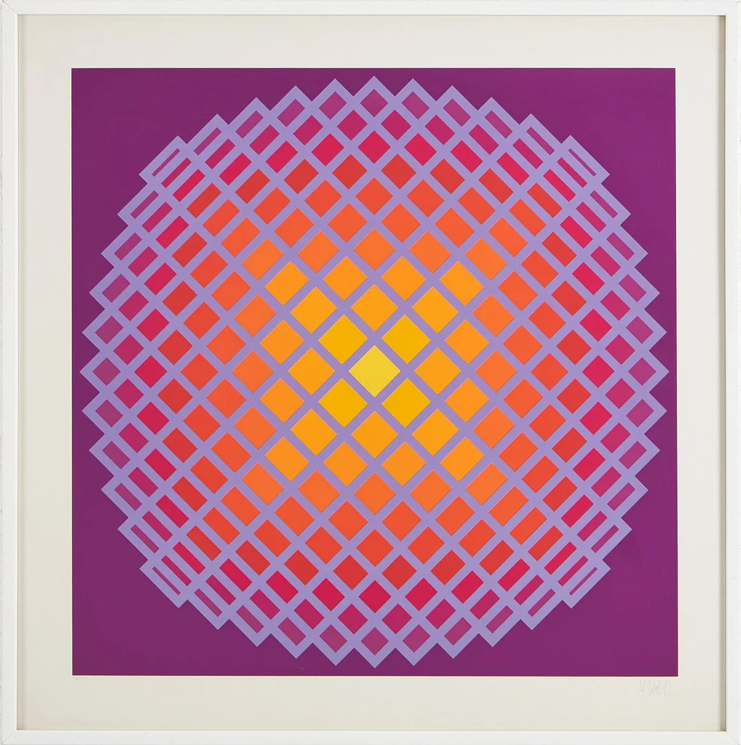 JEAN-PIERRE VASARELY (YVARAL) ( FRA 1934–2002). Quadrature, färgserigrafi, signerad Yvaral. — Engravings & Prints — Stockholms Auktionsverk Magasin 5