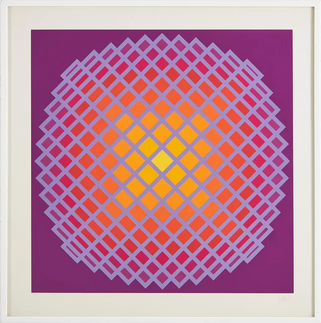 JEAN-PIERRE VASARELY (YVARAL) ( FRA 1934–2002). Quadrature, färgserigrafi, signerad Yvaral.