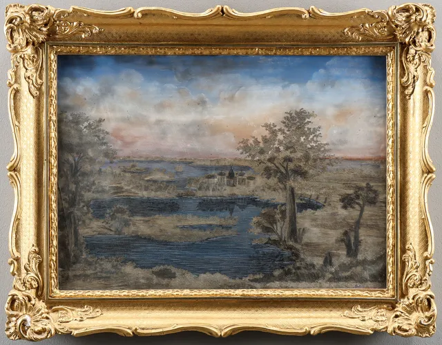 PARTAVLOR, akvarell och hårarbete, 1800-talets första hälft.