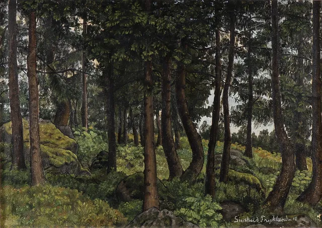 GUNHILD FRYKLUND. Skogsparti, 1910.