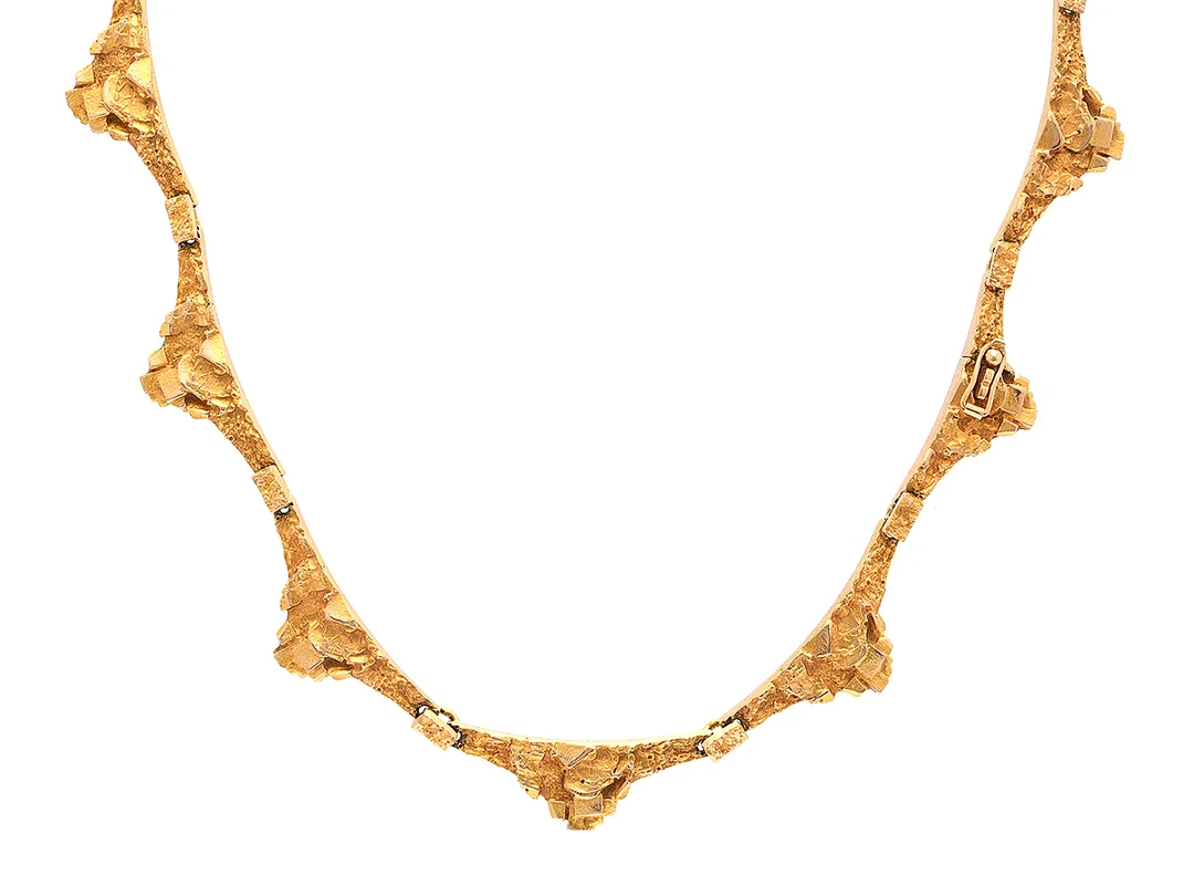 LAPPONIA, collier, 14K guld, design Björn Weckström, Finland 1971, längd 41 cm, vikt 29,3 g, gravyr. — Smycken/Collier — Kaplans