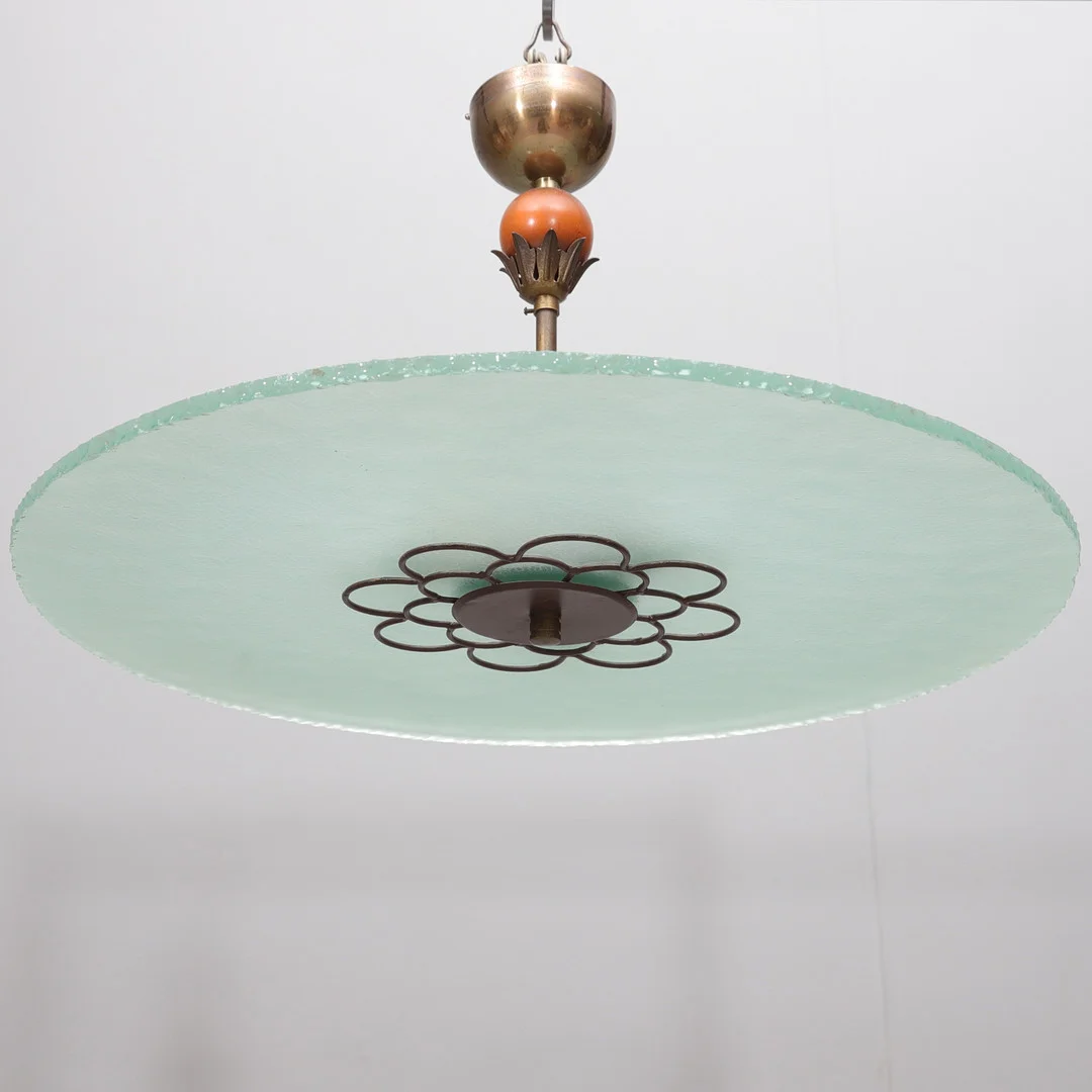 TAKLAMPA, Swedish modern, metall/glas, 1930-/40-tal. — Ceiling lights — Gomér & Andersson Norrköping