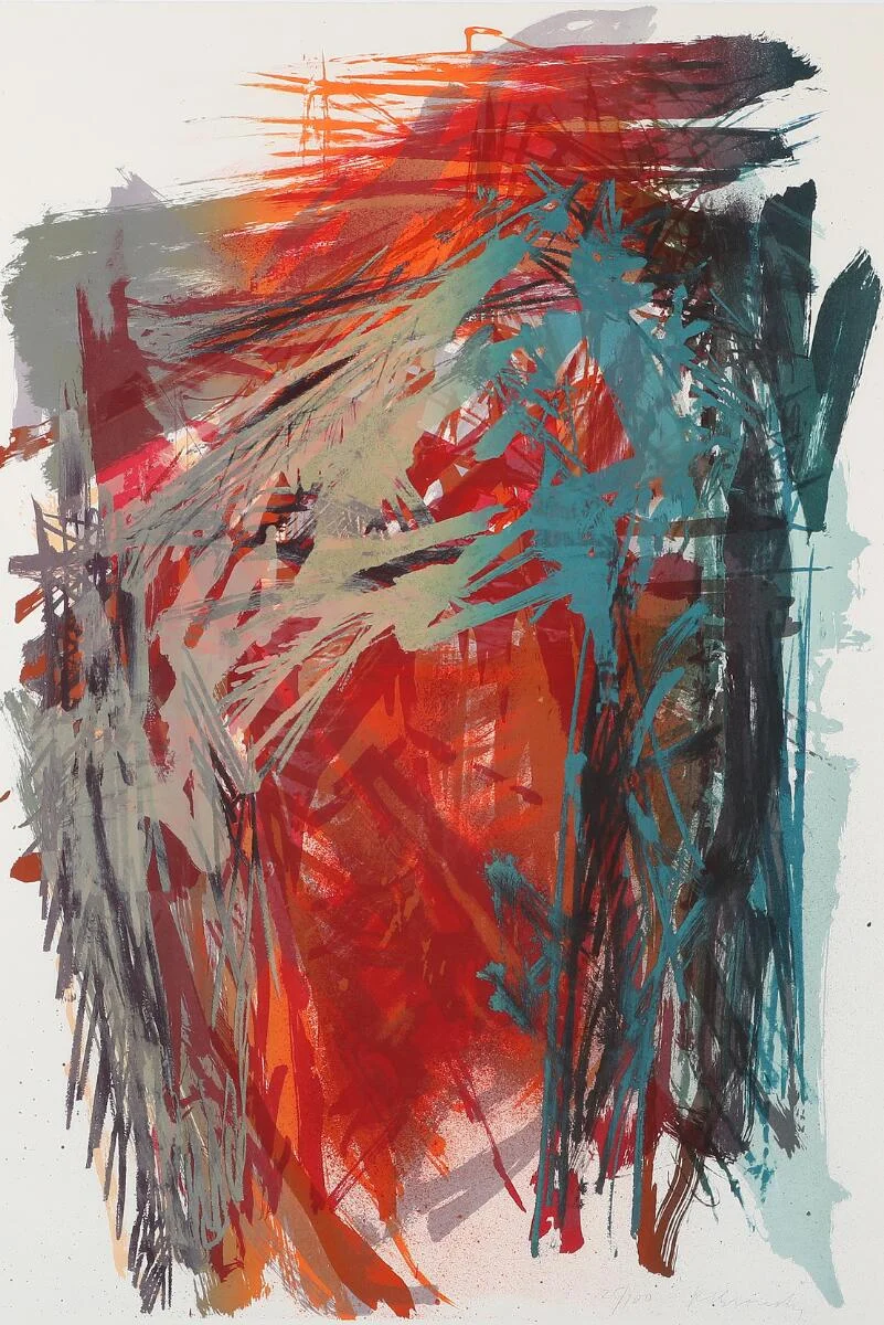 Peter Brandes: Untitled. Signed Peter Brandes, 25/100. Lithograph in colours. Sheet size 120×80 cm. — Modern Prints/Modern art — Bruun Rasmussen