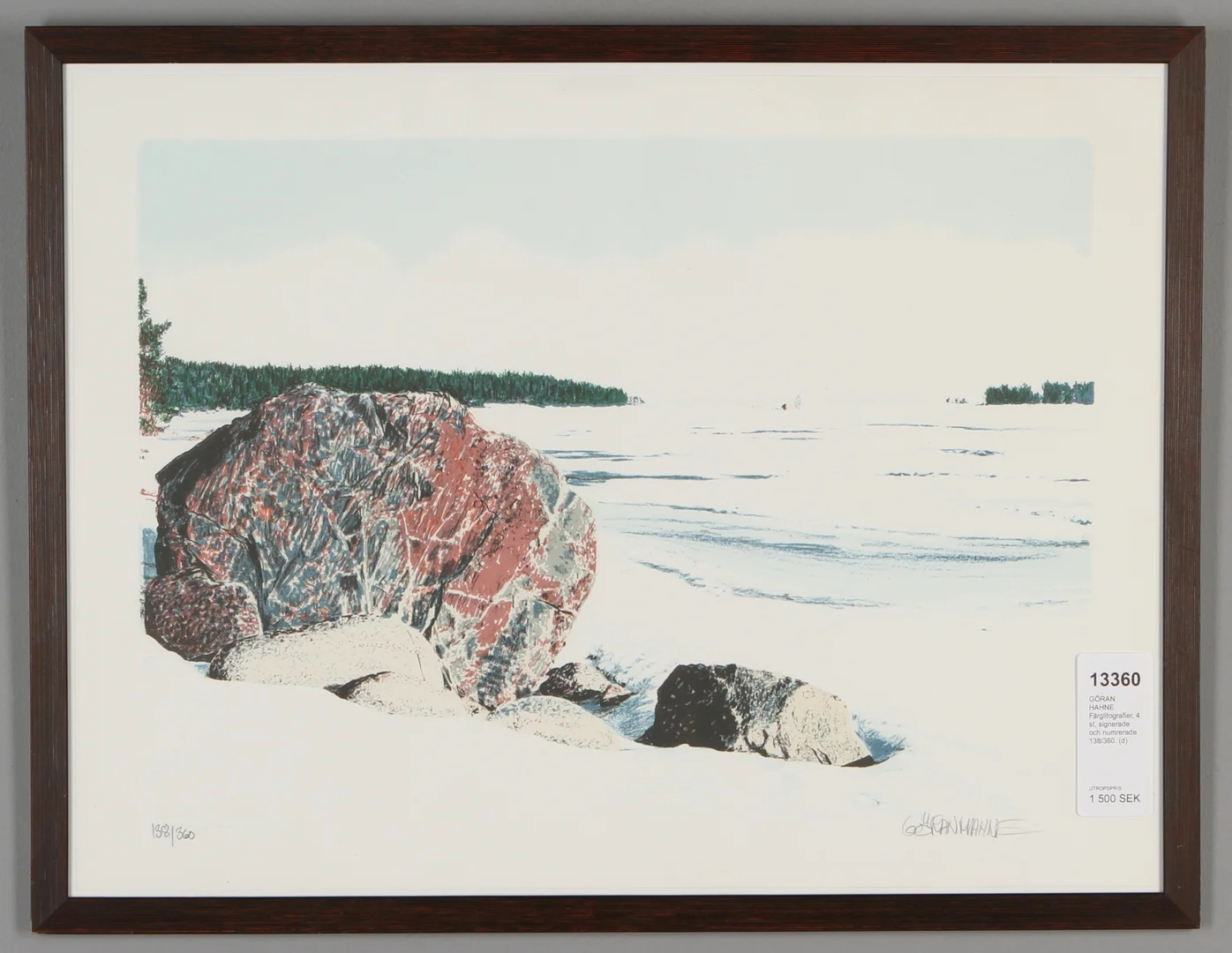 GÖRAN HAHNE. Färglitografier, 4 st, signerade och numrerade 138/360. — Engravings & Prints — Auktionshuset Kolonn