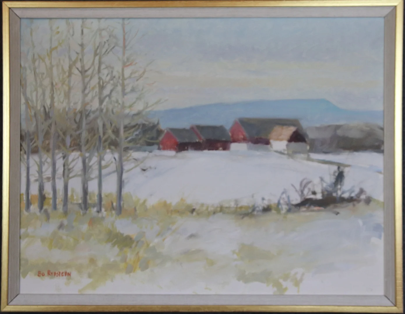 BO RYDSTERN. Olja på duk, "Vinterlandskap" Brunnby, signerad. — Paintings — Höganäs Auktionsverk