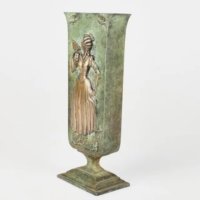 VAS, patinerad brons, Art Deco.