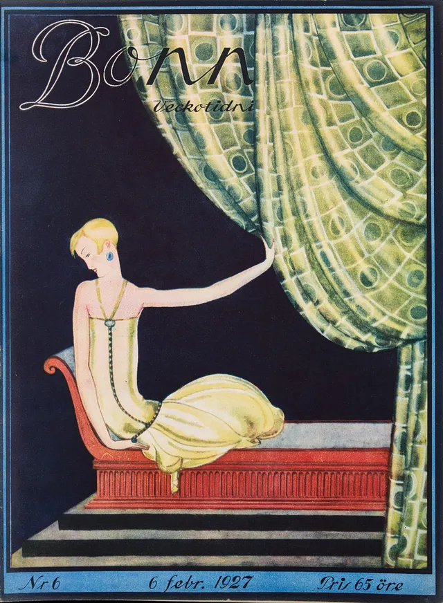 BONNIERS VECKOTIDNING, årgång 1927, bestående av 47 nummer, omslag av bla Einar Nerman, Adolf Hallman, Einar Norelius, omslag av bla Carl Larsson, Germaine Michel, André Szenes, Gurli Rudevall-Artelius, Georg Klinghammer, Viola Wahlstedt med flera.