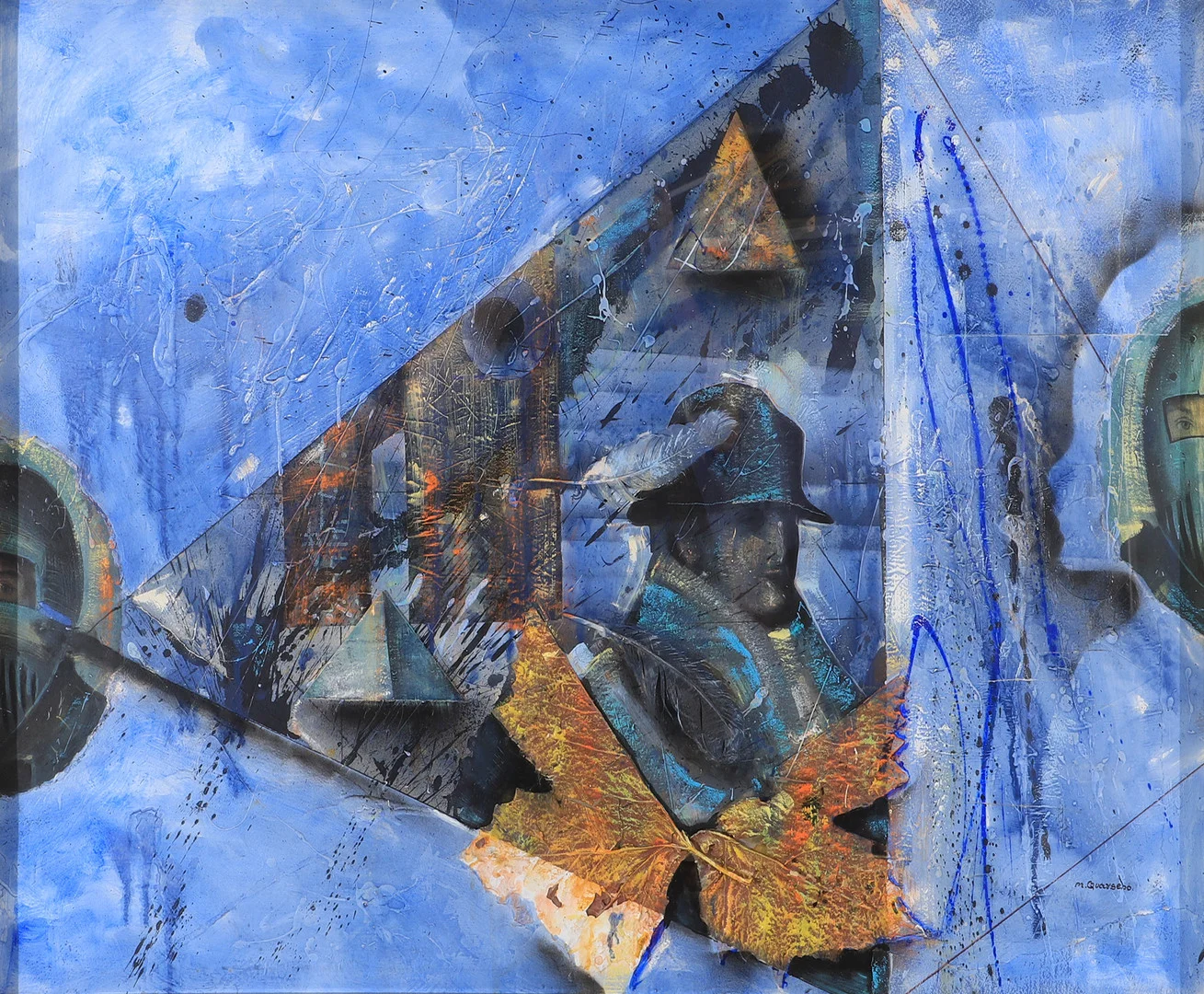 MICHAEL QVARSEBO. Komposition, blandteknik, signerad M. Qvarsebo. — Paintings — Helsingborgs Auktionskammare