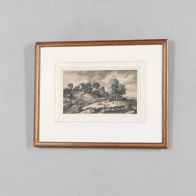 DR THOMAS MUNRO (1759-1833). FIGURE RESTING BENEATH A TREE WITH A COTTAGE BEYOND.