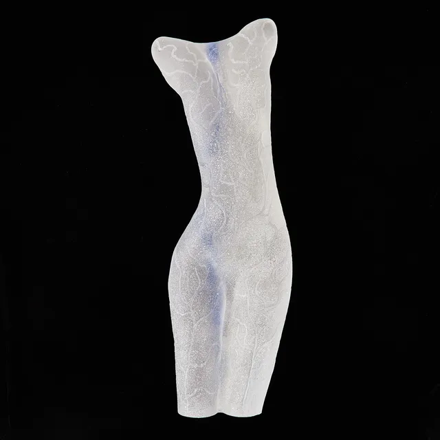 ERIKA HÖGLUND. Torso, glas, Målerås, signerad, Unik.